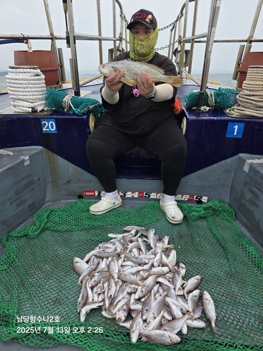 7월 13일 수나2호 백조기 조황사진입니다.